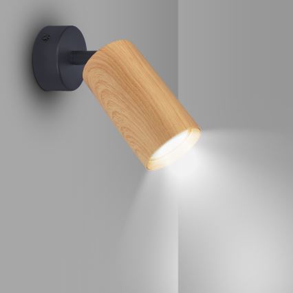 Brilagi - Foco SELE 1xGU10/30W/230V negro/decoración de roble