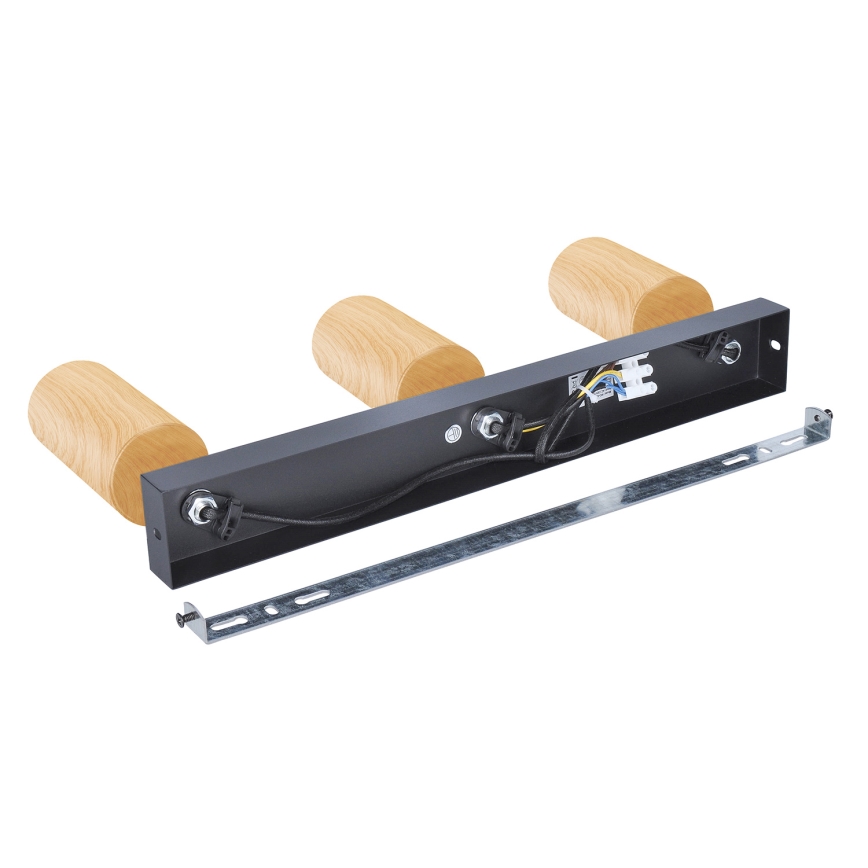 Brilagi - Foco SELE 3xGU10/30W/230V negro/decoración de roble