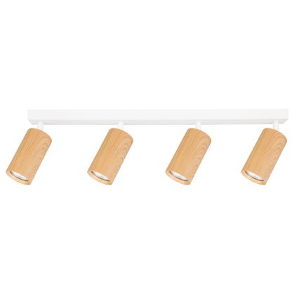 Brilagi - Foco SELE 4xGU10/30W/230V blanco/decoración de roble