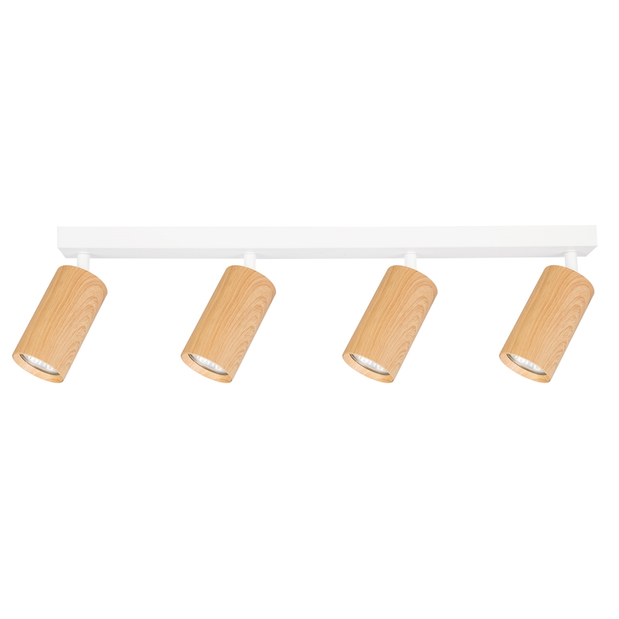 Brilagi - Foco SELE 4xGU10/30W/230V blanco/decoración de roble