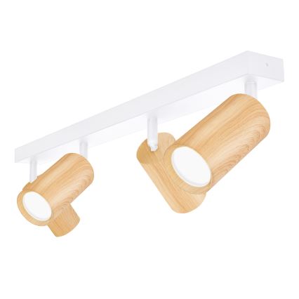 Brilagi - Foco SELE 4xGU10/30W/230V blanco/decoración de roble