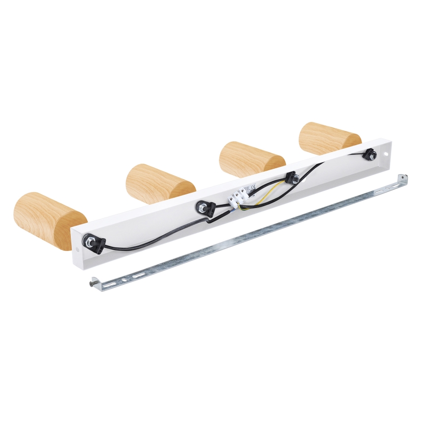 Brilagi - Foco SELE 4xGU10/30W/230V blanco/decoración de roble