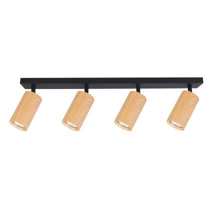 Brilagi - Foco SELE 4xGU10/30W/230V negro/decoración de roble