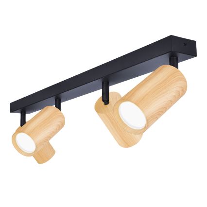 Brilagi - Foco SELE 4xGU10/30W/230V negro/decoración de roble