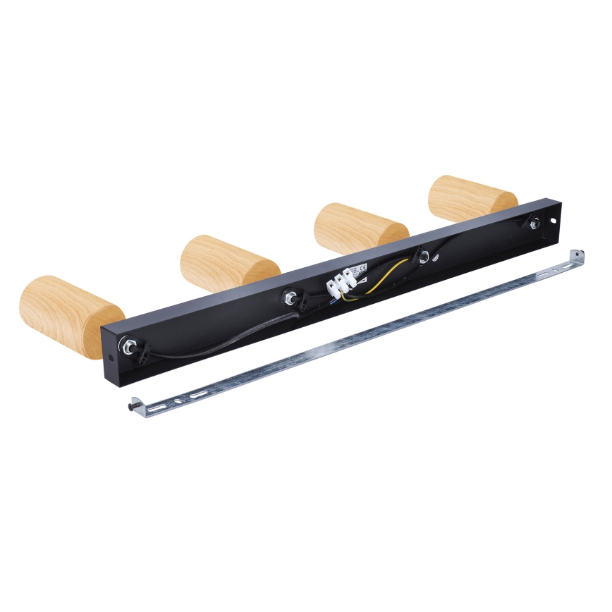 Brilagi - Foco SELE 4xGU10/30W/230V negro/decoración de roble