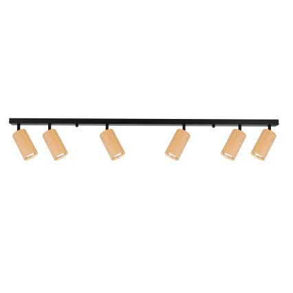 Brilagi - Foco SELE 6xGU10/30W/230V negro/decoración de roble