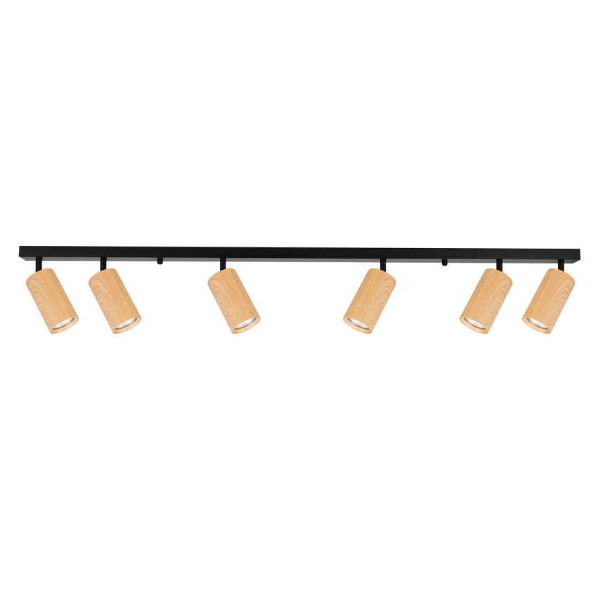 Brilagi - Foco SELE 6xGU10/30W/230V negro/decoración de roble