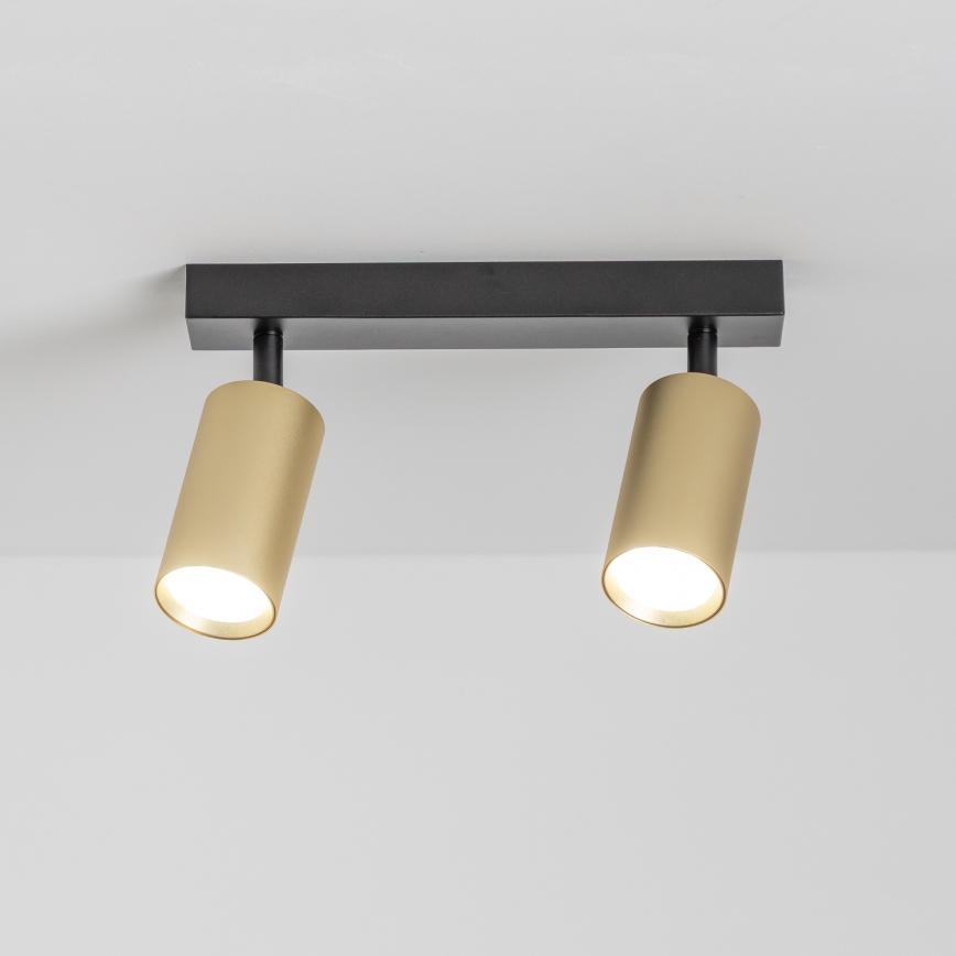 Brilagi - Foco SELE GOLDEN 2xGU10/30W/230V negro/dorado
