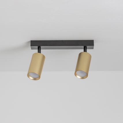 Brilagi - Foco SELE GOLDEN 2xGU10/30W/230V negro/dorado