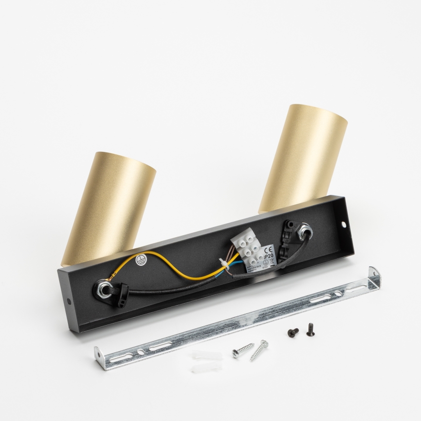Brilagi - Foco SELE GOLDEN 2xGU10/30W/230V negro/dorado