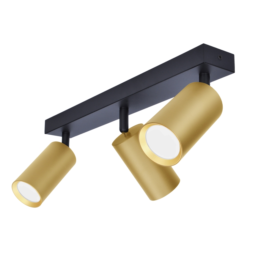 Brilagi - Foco SELE GOLDEN 3xGU10/30W/230V negro/dorado