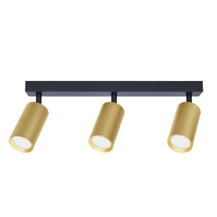 Brilagi - Foco SELE GOLDEN 3xGU10/30W/230V negro/dorado