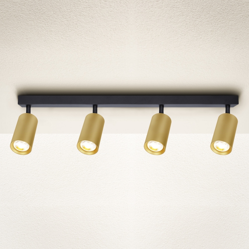 Brilagi - Foco SELE GOLDEN 4xGU10/30W/230V negro/dorado