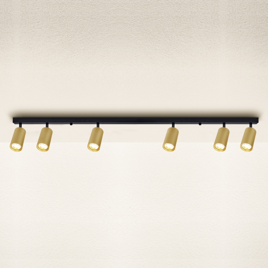 Brilagi - Foco SELE GOLDEN 6xGU10/30W/230V negro/dorado