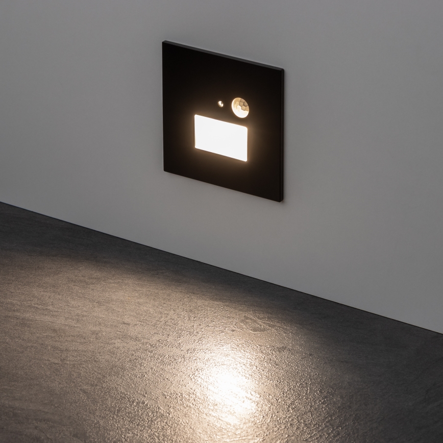 Brilagi - LED Luz de escaleras con sensor de movimiento JACK LED/1,5W/230V 3000K/4000K/6500K negro