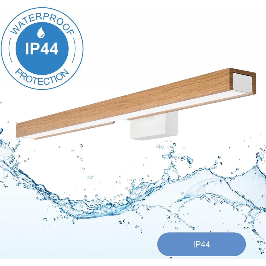 Brilagi - Iluminación LED para espejos de baño WOODY MIRROR LED/12W/230V 60 cm IP44 roble/blanco