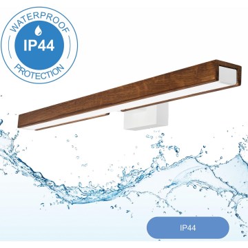 Brilagi - Iluminación LED para espejos de baño WOODY MIRROR LED/12W/230V 60 cm IP44 roble cereza/blanco