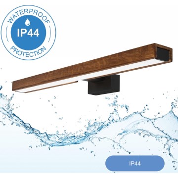 Brilagi - Iluminación LED para espejos de baño WOODY MIRROR LED/12W/230V 60 cm IP44 roble cereza/negro