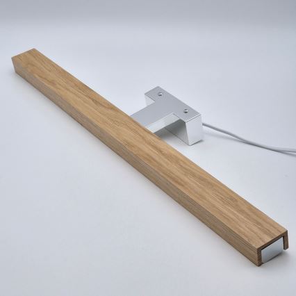 Brilagi - Iluminación LED para espejos de baño WOODY MIRROR LED/12W/230V 60 cm IP44 roble/cromo brillante