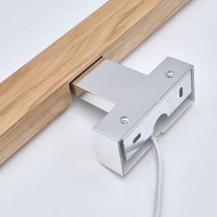 Brilagi - Iluminación LED para espejos de baño WOODY MIRROR LED/12W/230V 60 cm IP44 roble/cromo brillante