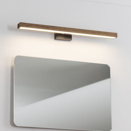 Brilagi - Iluminación LED para espejos de baño WOODY MIRROR LED/12W/230V 60 cm IP44 roble nogal/negro