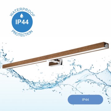 Brilagi - Iluminación LED para espejos de baño WOODY MIRROR LED/15W/230V 90 cm IP44 roble cereza/cromo brillante