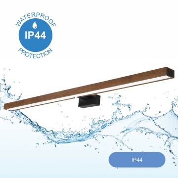 Brilagi - Iluminación LED para espejos de baño WOODY MIRROR LED/15W/230V 90 cm IP44 roble cereza/negro