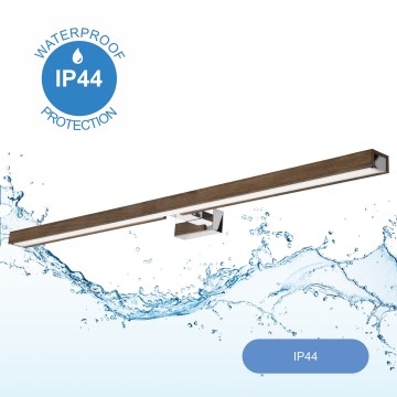 Brilagi - Iluminación LED para espejos de baño WOODY MIRROR LED/15W/230V 90 cm IP44 roble nogal/cromo brillante