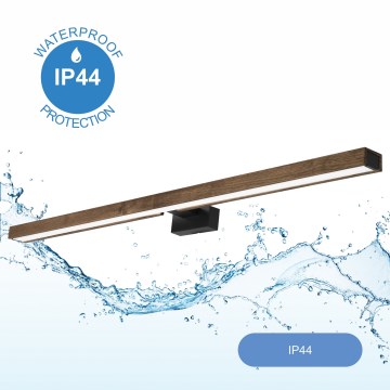 Brilagi - Iluminación LED para espejos de baño WOODY MIRROR LED/15W/230V 90 cm IP44 roble nogal/negro
