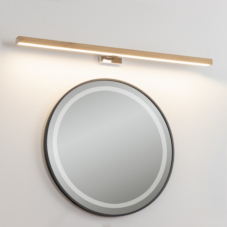 Brilagi - Iluminación LED para espejos de baño WOODY MIRROR LED/15W/230V 90 cm IP44 roble/cromo brillante