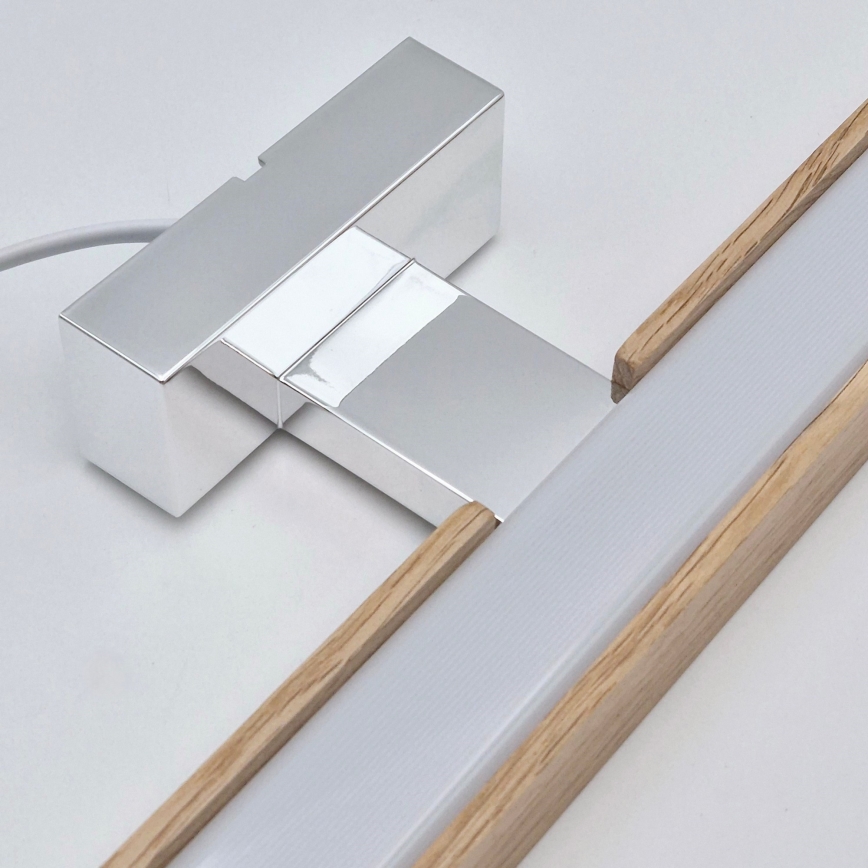 Brilagi - Iluminación LED para espejos de baño WOODY MIRROR LED/15W/230V 90 cm IP44 roble/cromo brillante