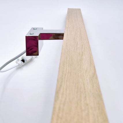 Brilagi - Iluminación LED para espejos de baño WOODY MIRROR LED/15W/230V 90 cm IP44 roble/cromo brillante