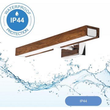 Brilagi - Iluminación LED para espejos de baño WOODY MIRROR LED/8W/230V 40 cm IP44 roble cereza/cromo brillante