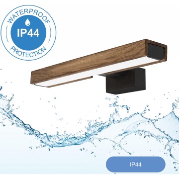 Brilagi - Iluminación LED para espejos de baño WOODY MIRROR LED/8W/230V 40 cm IP44 roble nogal/negro