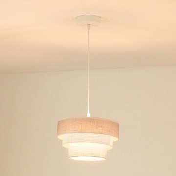 Brilagi - Lámpara colgante ALASKA LUNETA 1xE27/15W/230V diá. 25 cm gris/color crema