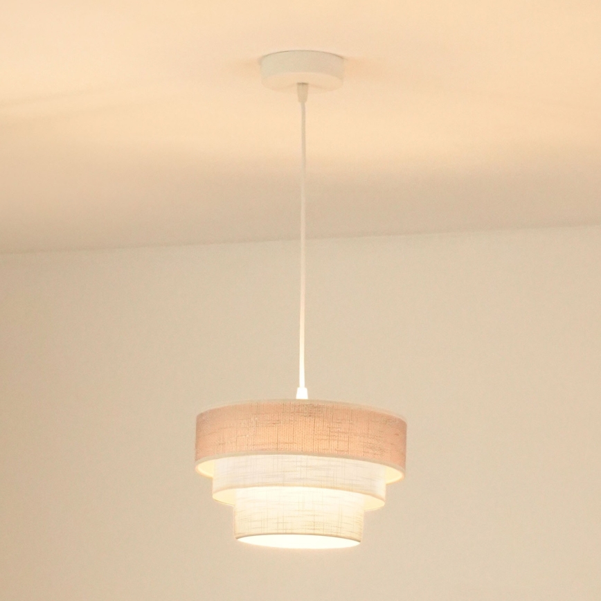 Brilagi - Lámpara colgante ALASKA LUNETA 1xE27/15W/230V diá. 25 cm gris/color crema