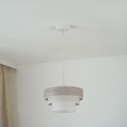 Brilagi - Lámpara colgante ALASKA LUNETA 1xE27/15W/230V diá. 25 cm gris/color crema