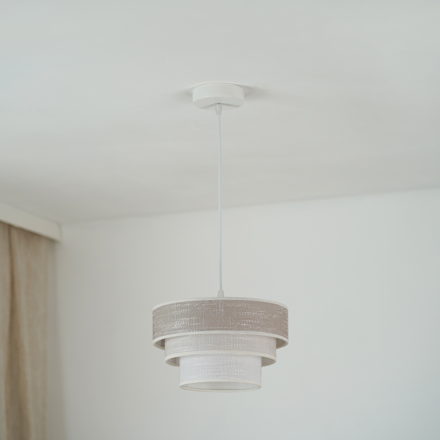 Brilagi - Lámpara colgante ALASKA LUNETA 1xE27/15W/230V diá. 25 cm gris/color crema