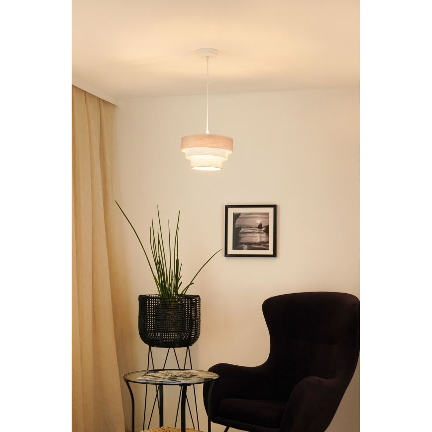 Brilagi - Lámpara colgante ALASKA LUNETA 1xE27/15W/230V diá. 25 cm gris/color crema