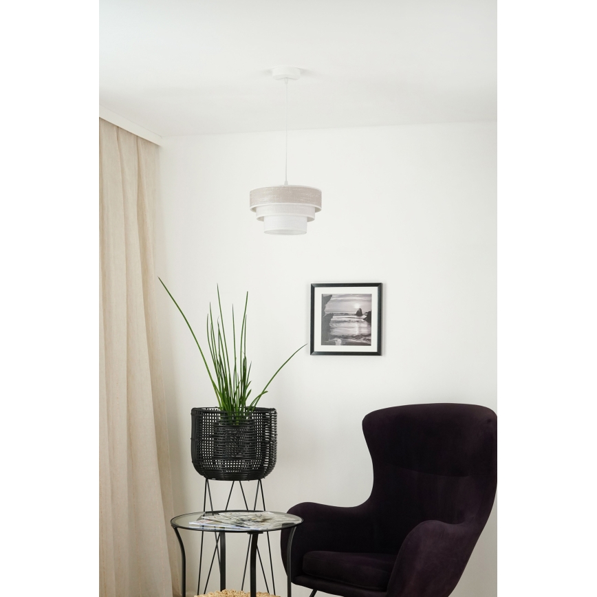 Brilagi - Lámpara colgante ALASKA LUNETA 1xE27/15W/230V diá. 25 cm gris/color crema