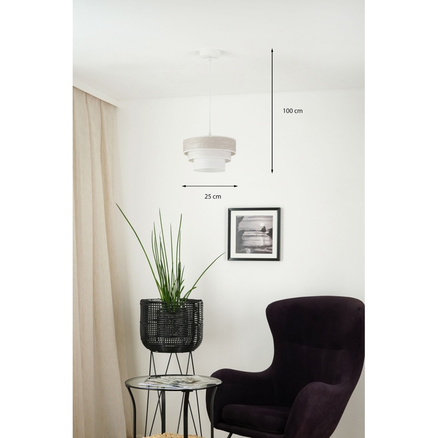 Brilagi - Lámpara colgante ALASKA LUNETA 1xE27/15W/230V diá. 25 cm gris/color crema