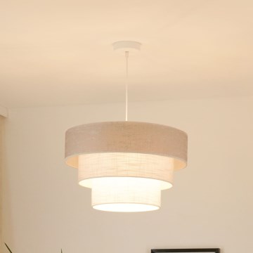 Brilagi - Lámpara colgante ALASKA LUNETA 1xE27/15W/230V diá. 45 cm gris/color crema