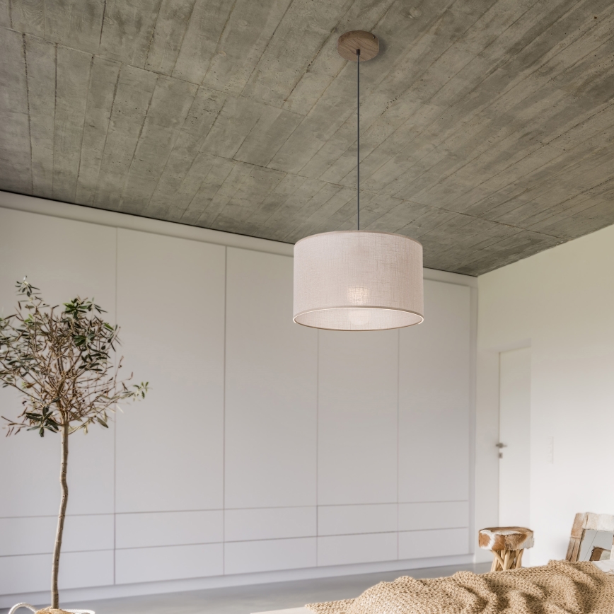 Brilagi - Lámpara colgante ANTHONY 1xE27/60W/230V roble/beige