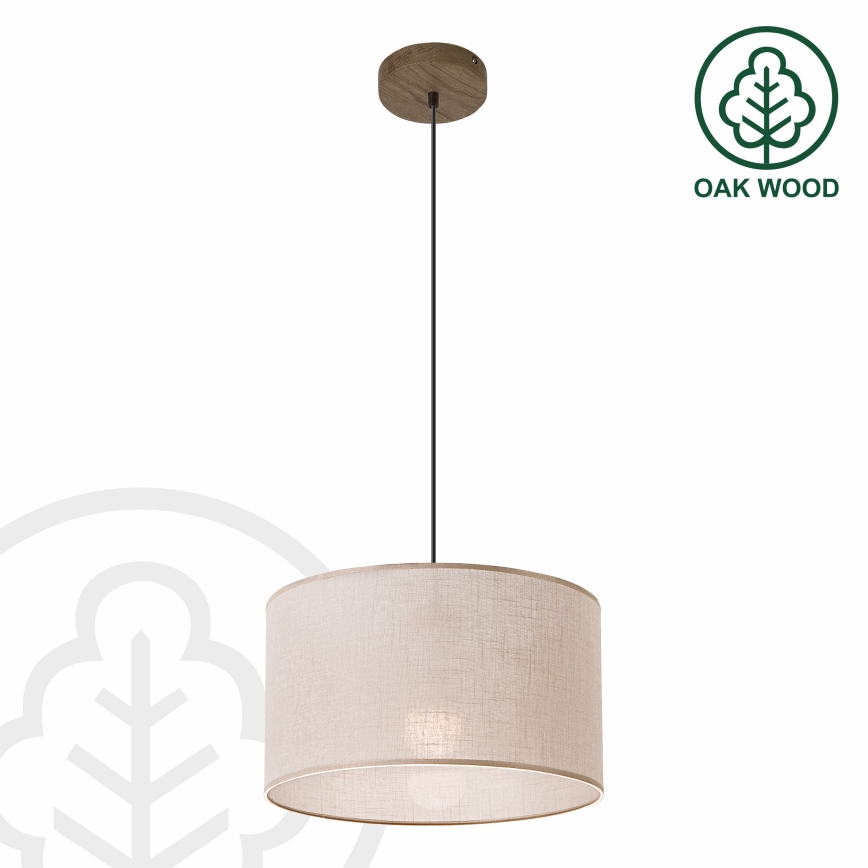 Brilagi - Lámpara colgante ANTHONY 1xE27/60W/230V roble/beige