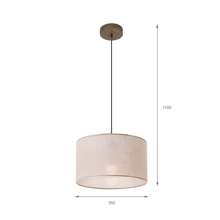 Brilagi - Lámpara colgante ANTHONY 1xE27/60W/230V roble/beige