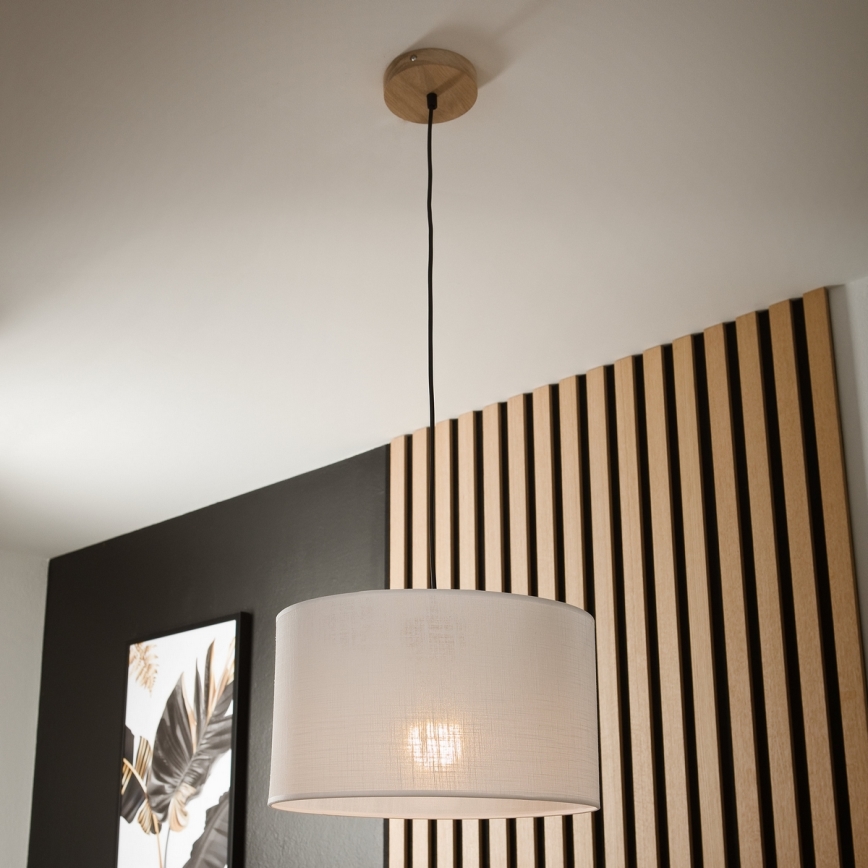 Brilagi - Lámpara colgante ANTHONY 1xE27/60W/230V roble/blanco