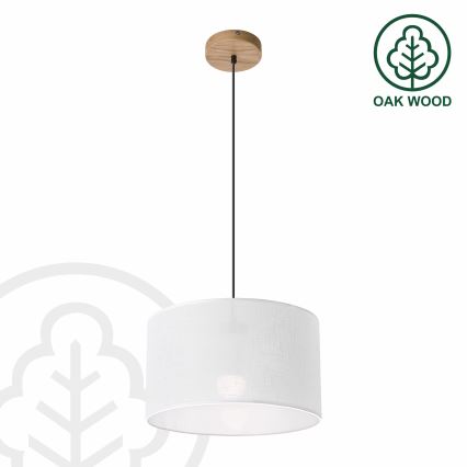 Brilagi - Lámpara colgante ANTHONY 1xE27/60W/230V roble/blanco