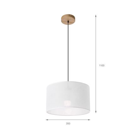 Brilagi - Lámpara colgante ANTHONY 1xE27/60W/230V roble/blanco