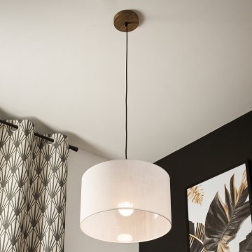 Brilagi - Lámpara colgante ANTHONY 1xE27/60W/230V roble/blanco