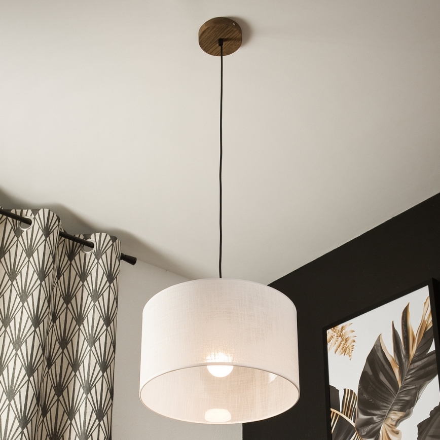 Brilagi - Lámpara colgante ANTHONY 1xE27/60W/230V roble/blanco